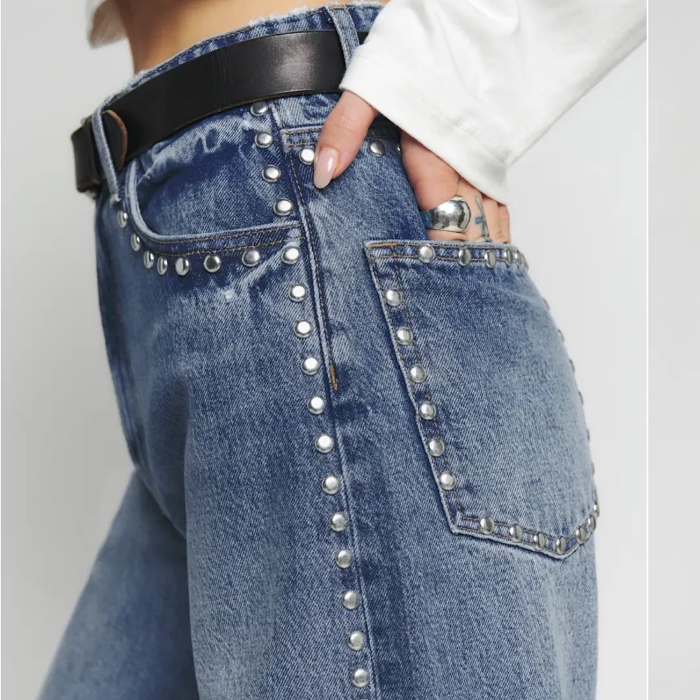 Reformation Studded Blue Denim Jeans Sz 28
